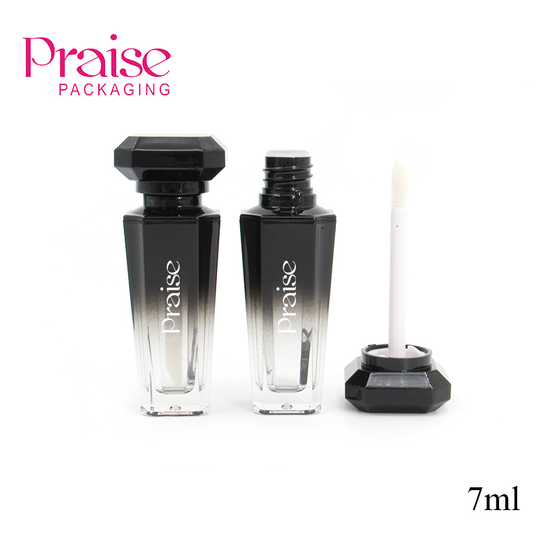 Manufacturers sell plastic packaging liquid eye shadow tube 7ml black gradient cosmetics lip gloss storage containers