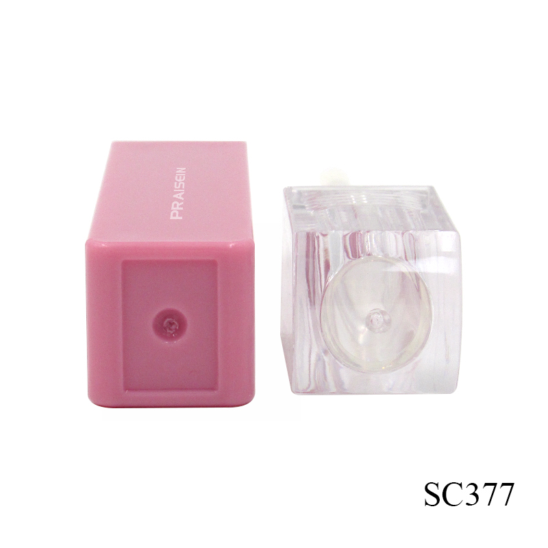 OEM ODM refillable lip gloss tube pink plastic empty cosmetic lip gloss tube with applicator 4ml