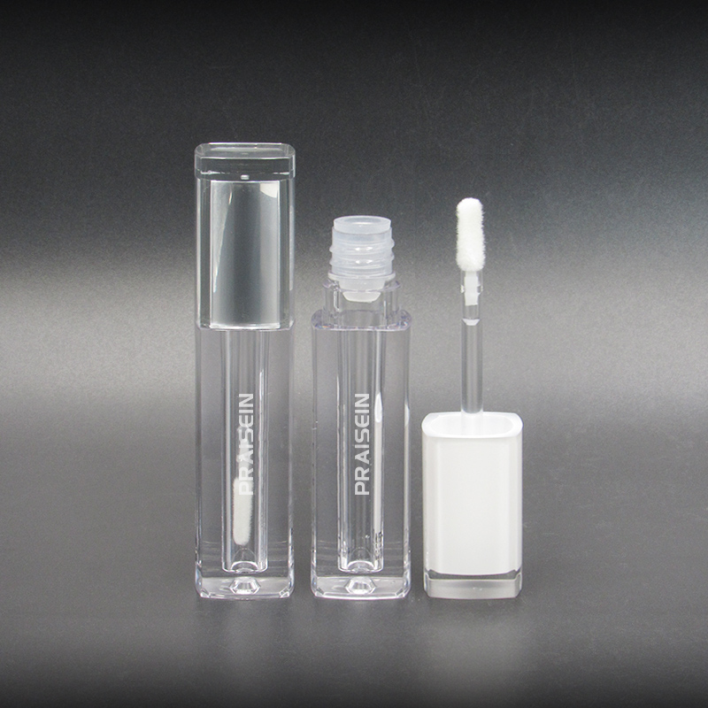 3ml square thick wall liquid lipstick container frosted green lip gloss tube packaging