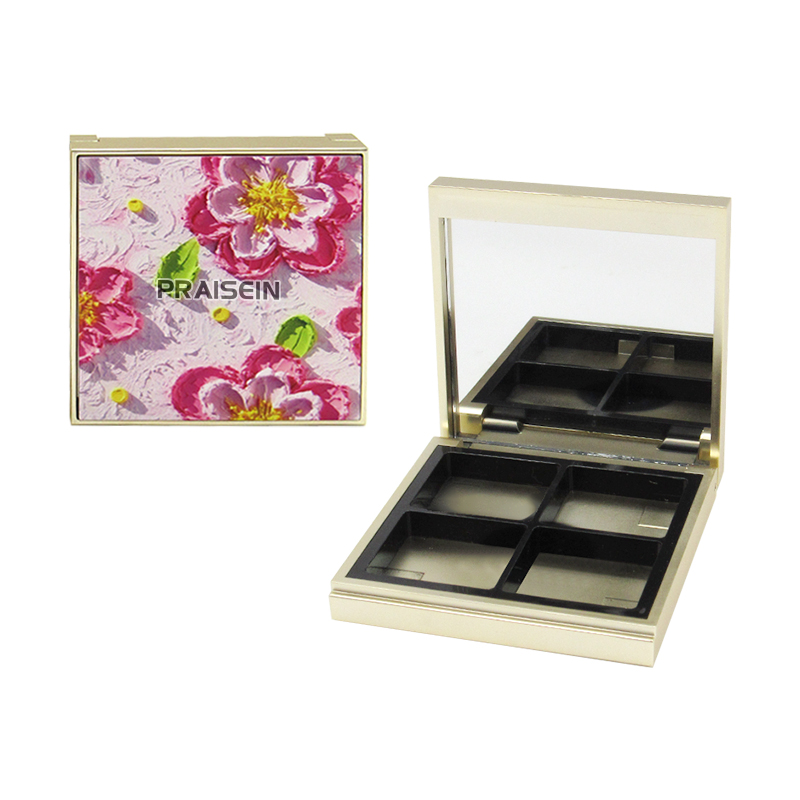 Luxury square cosmetic eyeshadow palette own brand magnetism plastic blush powder compact box with 3D printing