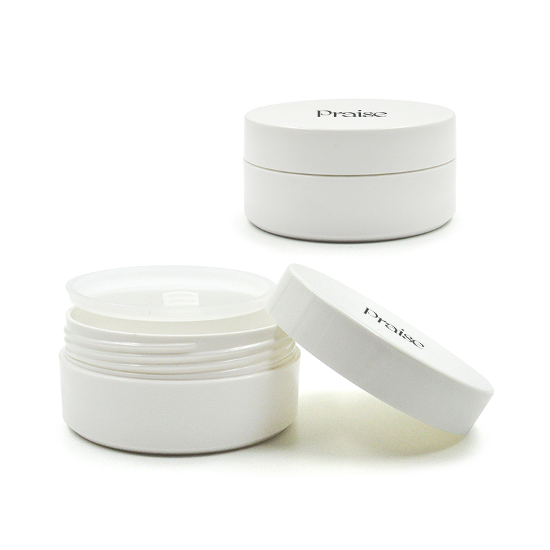 White Cosmetic jar Custom 200g empty round cream container 110g plastic eye mask jar can hold 60 pieces