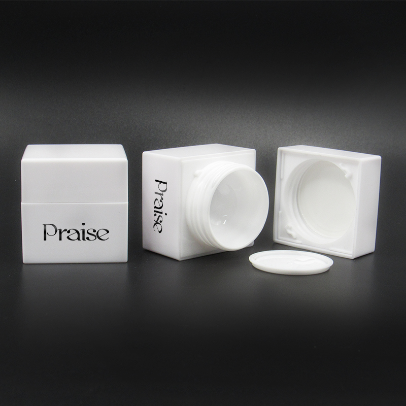 Sample bottle factory wholesale square plastic lotion container, small cream jar cosmetic packaging