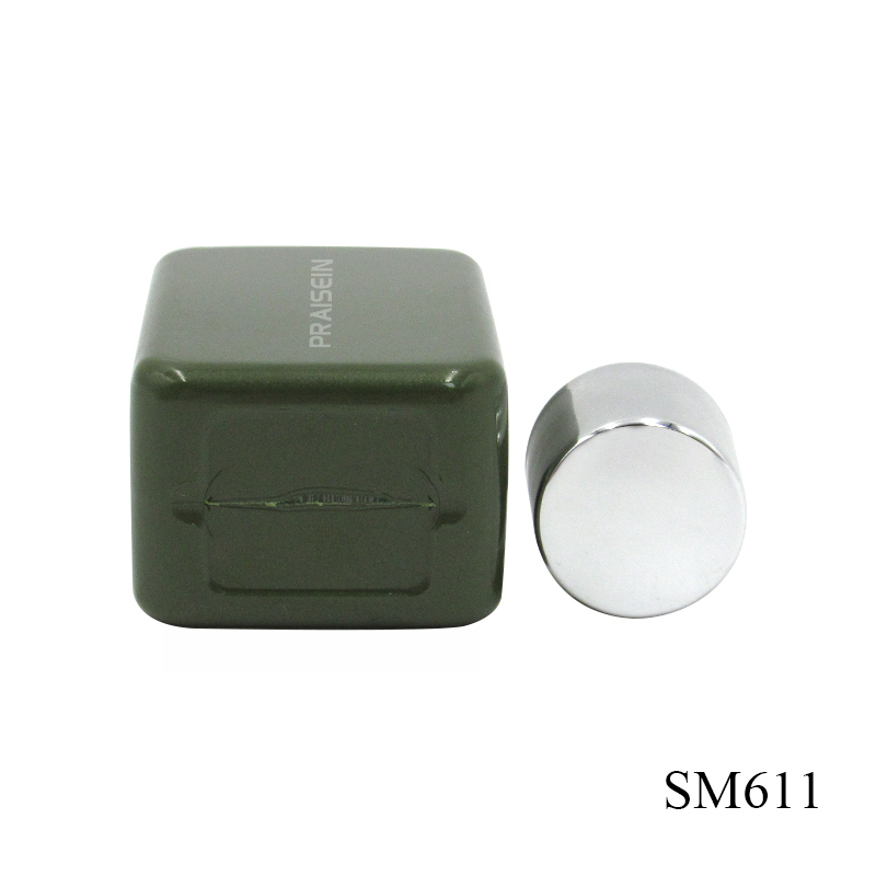 30ml 1oz green toner plastic bottle small size square lotion sample bottle cosmetic packaging
