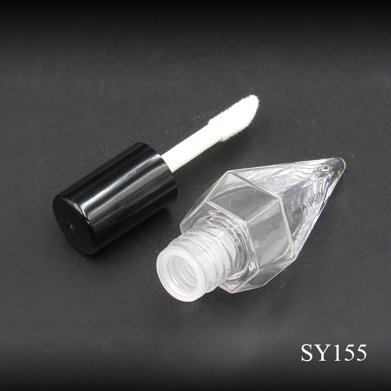 Own brand custom refillable plastic lip gloss container cosmetic packaging empty 3ml small clear lip gloss tubes