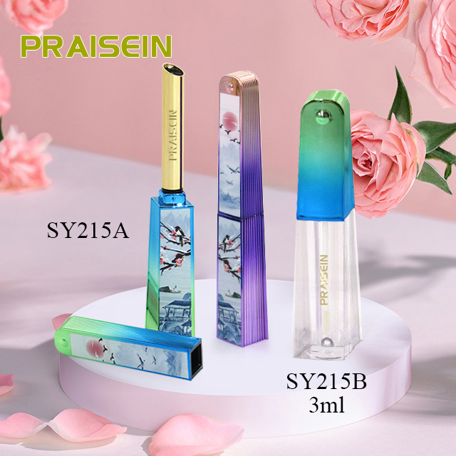 Newly designed 3ml empty transparent cosmetics lip gloss tube and plastic lipstick tube packaging professional production
