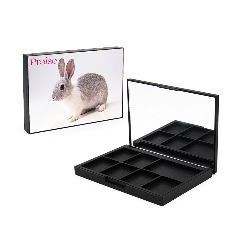 High-end multi-functional make-up case OEM multi-color eye shadow palette square eyeshadow packaging customized printing patter