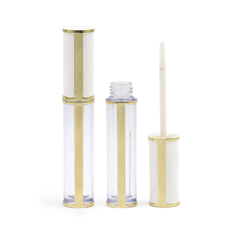 Custom empty lip gloss tube plastic cosmetic container round liquid eyeliner tube eyelash growth liquid bottle