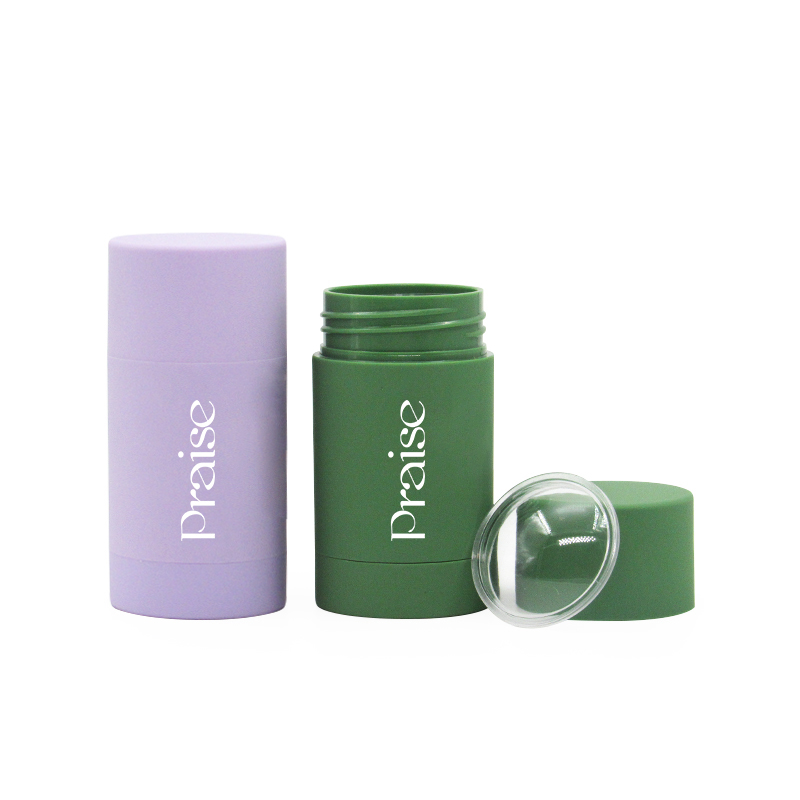 Empty plastic bottle cosmetics deodorant container 40g 50g 75g round body deodorant stick bottle