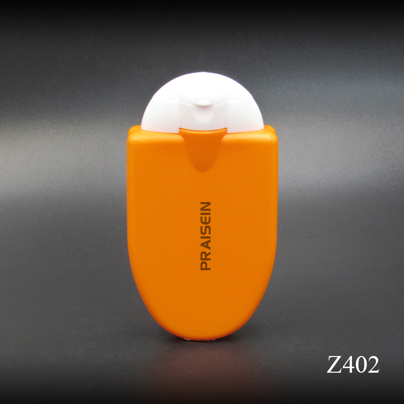 30ml Flat orange cosmetic hand cream bottle plastic container clamshell squeeze sunscreen bottle