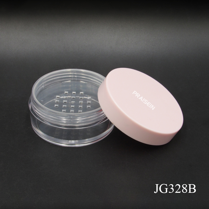 10g round empty loose powder container plastic transparent makeup setting powder case supplier