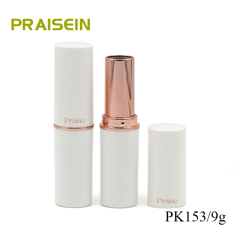 Manufacturer processing white plastic empty powder tube , round foundation concealer stick container cosmetic packaging