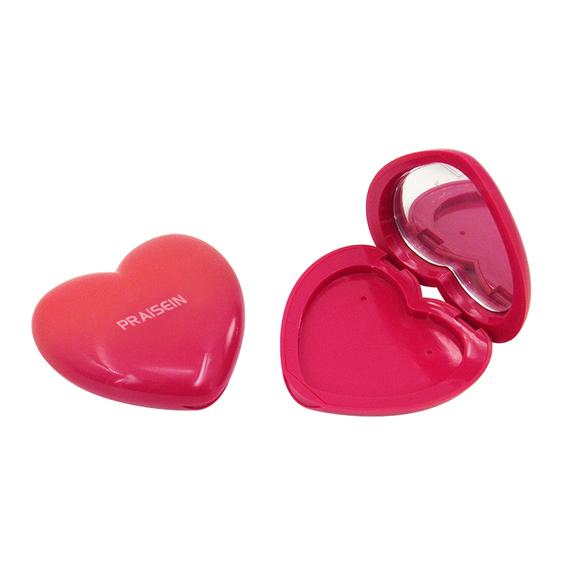 Manufacturer custom empty eye shadow blush container heart-shaped cosmetic eye shadow case packaging