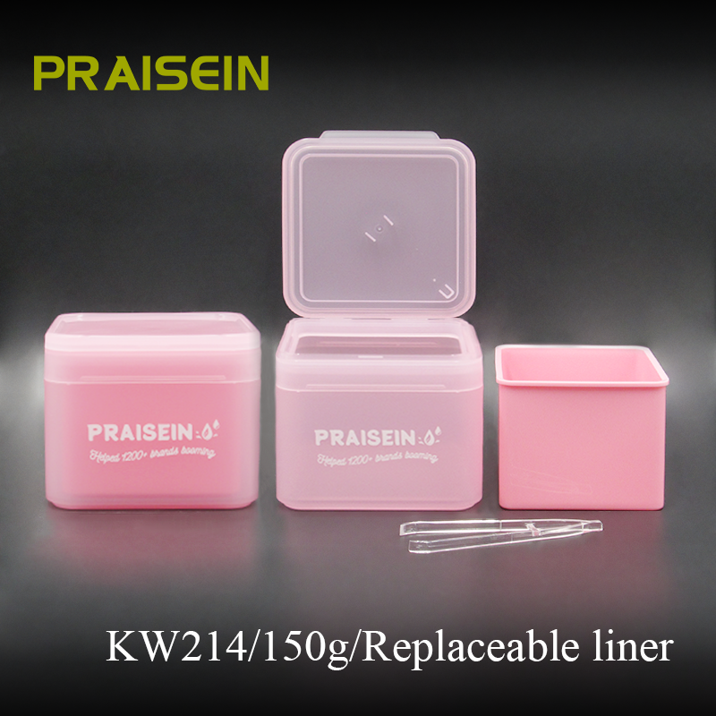 Factory wholesale square skin care toner pad jar with plastic clamp moisturizing cleansing pad container