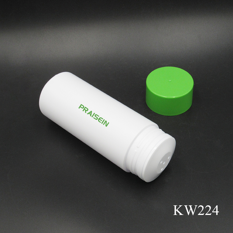 Private Label 100g Round Baby Powder Bottle White PE Plastic Talcum Powder Containers