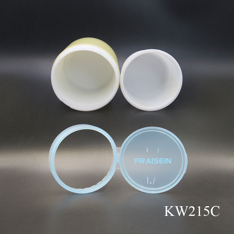 Refillable Round Plastic Empty 200g Moisturizing Cotton Pad Container Empty Skin Care Jar with Tweezers