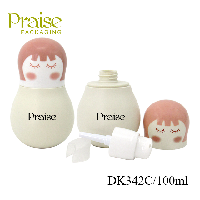 100ml Customized Craft Cartoon Shape Women's Lotion Bottle Empty Plastic Lotion Container