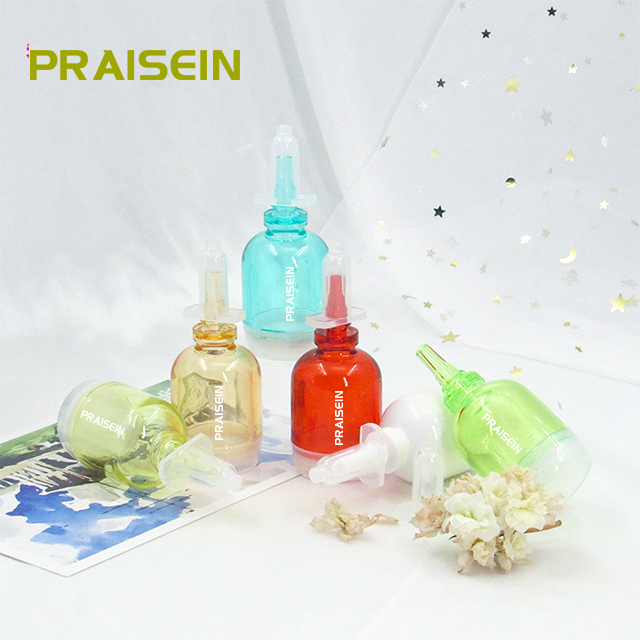 Customized Skin Care Container Packaging 10ml Plastic Essence Bottle Empty Clear Serum Bottle