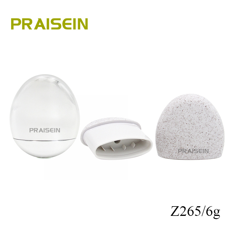 6g Empty silver lip balm tube egg shaped plastic deodorant container packaging
