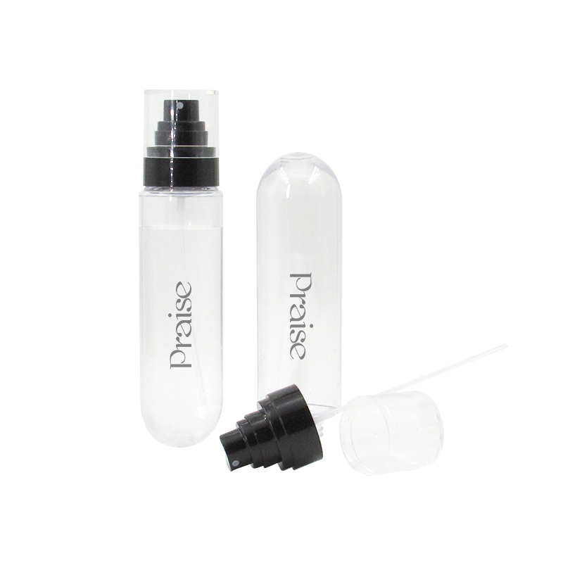 Customized Transparent Fine Mist Spray Bottle High Quality 60ml 80ml 150ml with Pump Round Empty PET Plastic Bottle Container