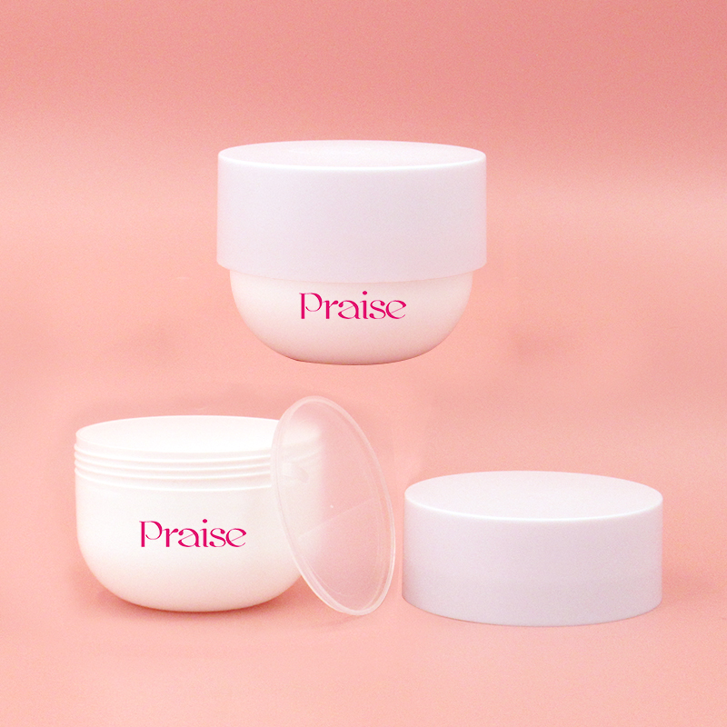 Supply the newly designed plastic skin cream packaging container 150g/200g/250g/260g round wide mouth body cream jar with roller