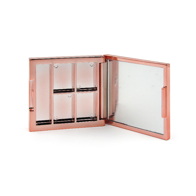 Square Golden Eyeshadow Packaging Can Be Made Into a Transparent Cosmetic Plastic 4 Color Eye Shadow case