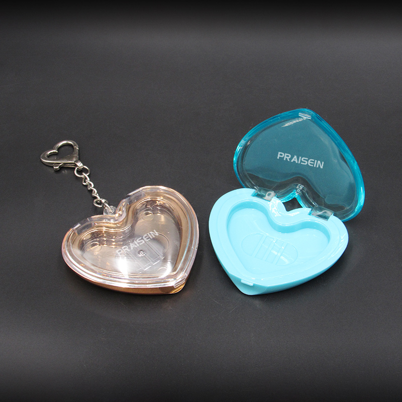 Manufacturer custom empty eye shadow blush container heart-shaped cosmetic eye shadow case packaging