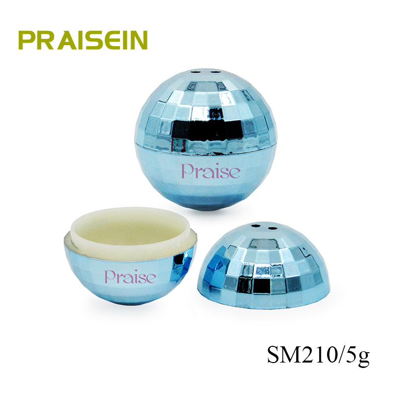 Customized Label 5g Blue Round Plastic Lip Balm Container Packaging