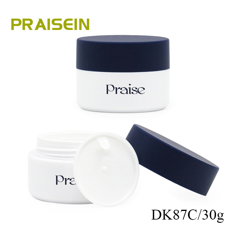 Cosmetic Cream Jar Container 30g White Round Plastic Face Cream Jars with logo
