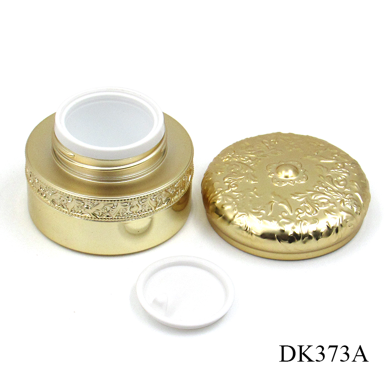 Customized 10g small plastic face cream jar golden PS plastic cosmetic jars